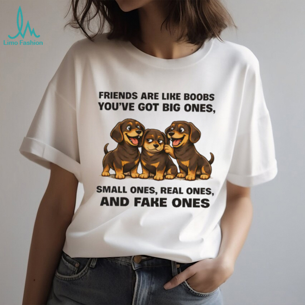 Funny Dachshund Puppies “Friends Are Like Boobs” Graphic T Shirt Funny Dachshund Puppies “Friends Are Like Boobs” Graphic T Shirt