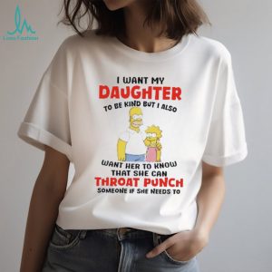 Funny Father Daughter Throat Punch Quote Cartoon T Shirt