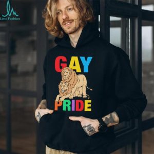 Gay Pride Lion King Couple Rainbow Colors LGBTQ+ T Shirt