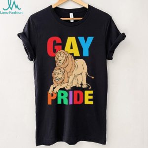 Gay Pride Lion King Couple Rainbow Colors LGBTQ+ T Shirt