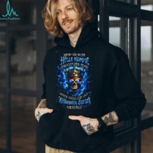 German Blue Fire Skull “Willkommen Zurück Meister” Biker T Shirt