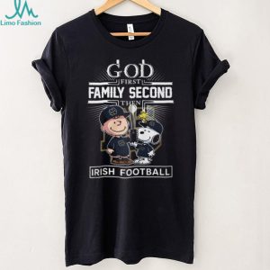 God First Family Second Notre Dame Irish Football Peanuts Snoopy T Shirt
