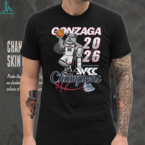 Gonzaga Bulldogs 2026 WCC Basketball Champions Mascot Trophy Graphic T Shirt