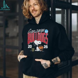 Gonzaga Bulldogs Snoopy 2026 NCAA Tournament Black T shirt