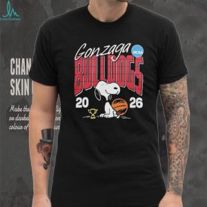 Gonzaga Bulldogs Snoopy 2026 NCAA Tournament Black T shirt
