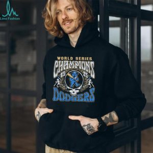 Grateful Dead x LA Dodgers 2025 World Series Champions Steal Your Face Black T shirt