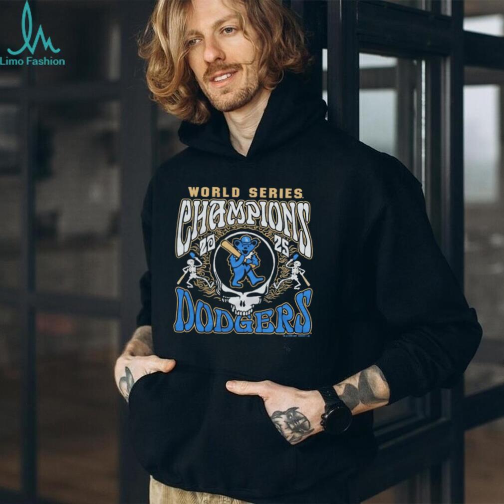 Grateful Dead x LA Dodgers 2025 World Series Champions Steal Your Face Black T shirt Grateful Dead x LA Dodgers 2025 World Series Champions Steal Your Face Black T shirt