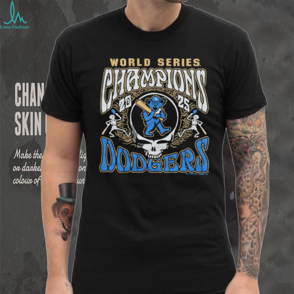 Grateful Dead x LA Dodgers 2025 World Series Champions Steal Your Face Black T shirt Grateful Dead x LA Dodgers 2025 World Series Champions Steal Your Face Black T shirt