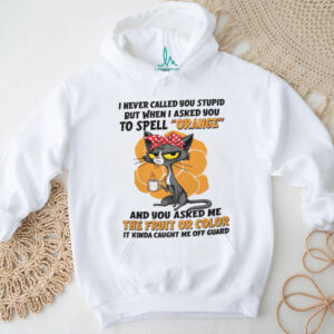 Grumpy Cat Spell Orange Sarcastic Funny Coffee Lover T Shirt