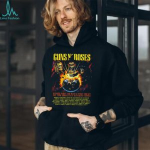 Guns N' Roses World Tour Back Print Skeleton Band T Shirt