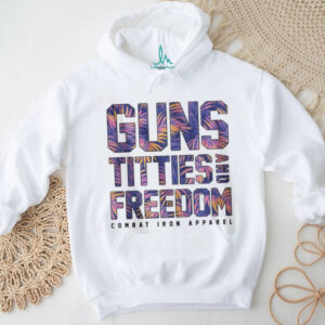 Guns Titties and Freedom Floral Tropical Print Patriotic Shirt
