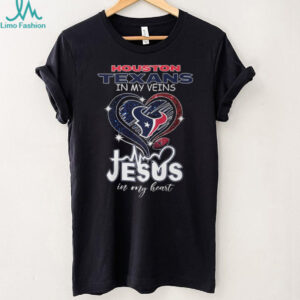 Houston Texans In My Veins Jesus In My Heart Football Faith T Shirt