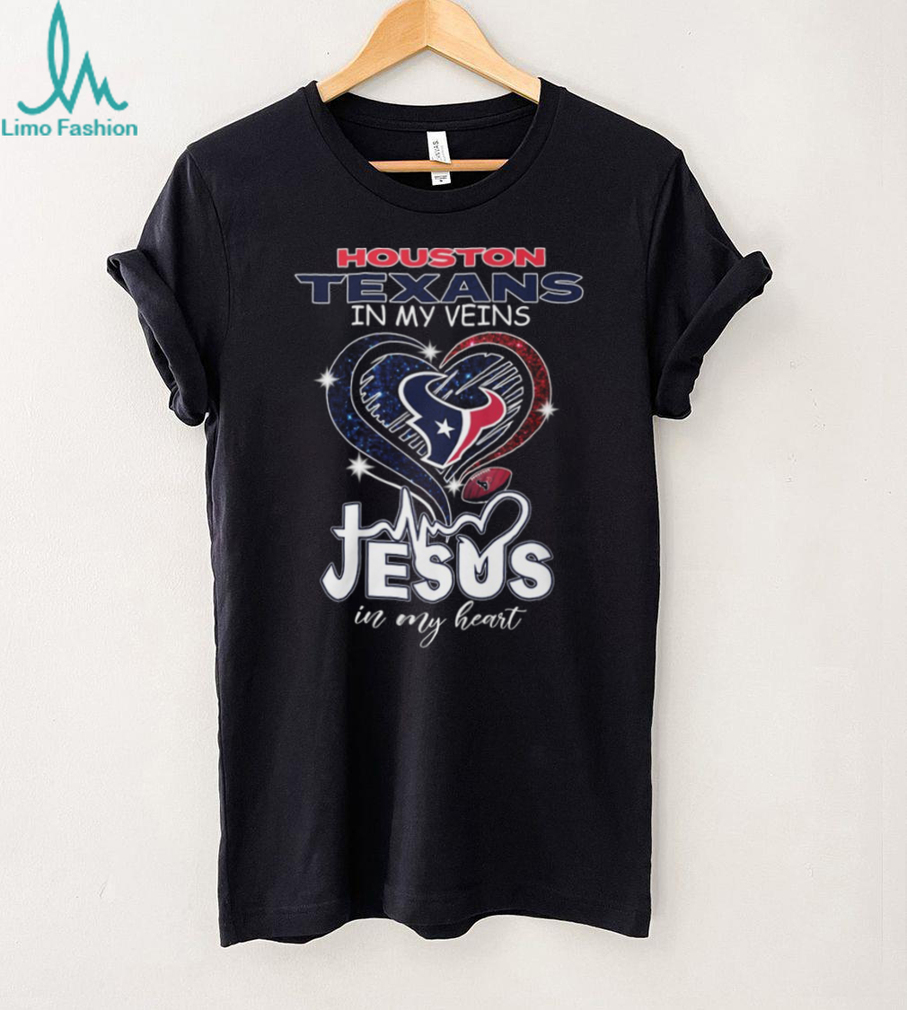 Houston Texans In My Veins Jesus In My Heart Football Faith T Shirt Houston Texans In My Veins Jesus In My Heart Football Faith T Shirt