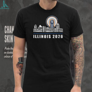 Illinois Fighting Illini 2026 Basketball Team Roster Skyline Signature T Shirt