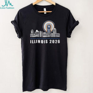 Illinois Fighting Illini 2026 Basketball Team Roster Skyline Signature T Shirt