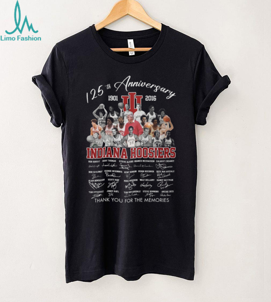 Indiana Hoosiers Basketball 125th Anniversary Signature Legends T Shirt Indiana Hoosiers Basketball 125th Anniversary Signature Legends T Shirt
