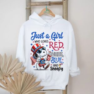 Just A Girl Who Loves Red White Blue and Snoopy Patriotic T Shirt