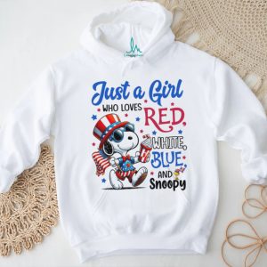 Just A Girl Who Loves Red White Blue and Snoopy Patriotic T Shirt