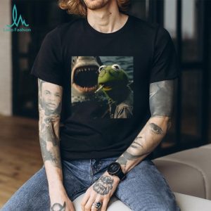 Kermit the Frog Shark Parody Smoking Funny Meme Graphic Tee