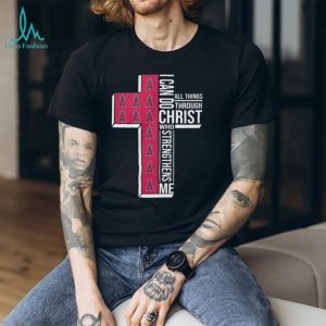 LA Angels Religious Baseball Shirt Bible Verse Cross Graphic Tee