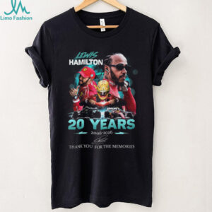 Lewis Hamilton 20 Years 2006 2026 Thank You For The Memories F1 T Shirt