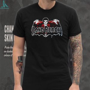Long Beach Misfits Fiend Skull Punk Rock Style Black T Shirt