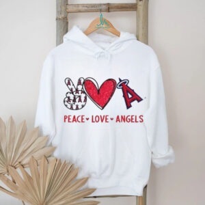 Los Angeles Angels Peace Love Angels Baseball Glitter Style T Shirt