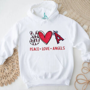 Los Angeles Angels Peace Love Angels Baseball Glitter Style T Shirt
