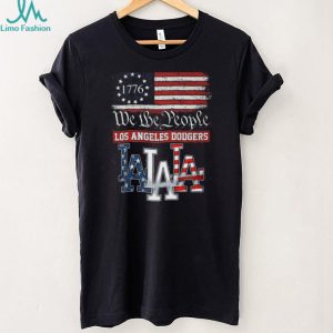 Los Angeles Dodgers We The People 1776 Patriotic American Flag T Shirt
