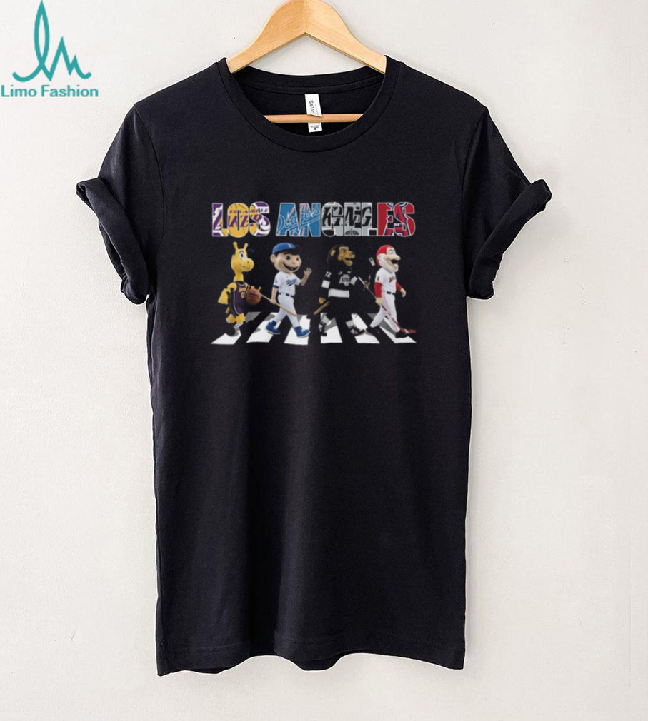 Los Angeles Sports Mascots Abbey Road Crosswalk Parody T Shirt Los Angeles Sports Mascots Abbey Road Crosswalk Parody T Shirt