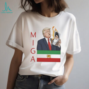 MIGA Trump Supporting Iranian Heritage Lion Sun Flag T Shirt