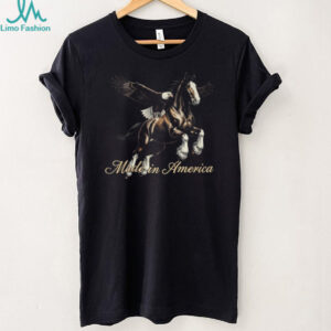 Made In America Majestic Horse and Bald Eagle Graphic T Shirt