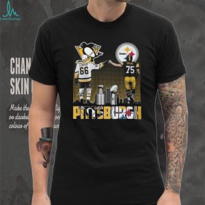 Mario Lemieux and Joe Greene Fist Bump Pittsburgh City Of Champions T Shirt