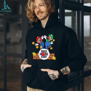 Mario and Luigi Red Nose Day Charity High Five Super Mario T Shirt