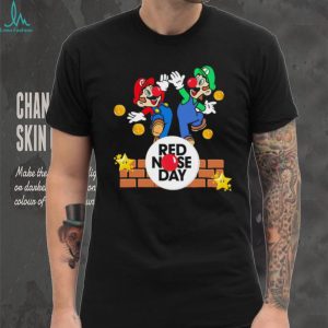 Mario and Luigi Red Nose Day Charity High Five Super Mario T Shirt