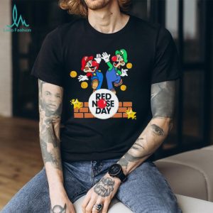 Mario and Luigi Red Nose Day Charity High Five Super Mario T Shirt