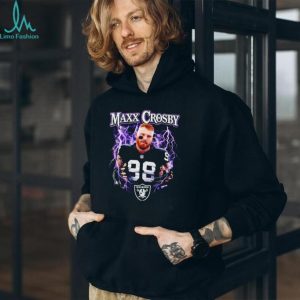 Maxx Crosby Las Vegas Raiders No. 98 Purple Lightning Graphic T Shirt
