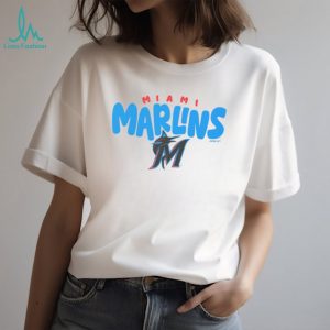 Miami Marlins Classic Bubble Font Heather Grey T shirt
