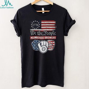 Milwaukee Brewers We The People 1776 Patriotic American Flag T Shirt