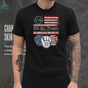 Milwaukee Brewers We The People 1776 Patriotic American Flag T Shirt