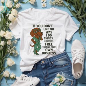 Mind Your Own Business Dachshund T Shirt Sassy Dog in Suit T Shirt