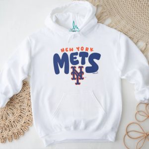 New York Mets Retro Wordmark Oatmeal Heather Crewneck T shirt