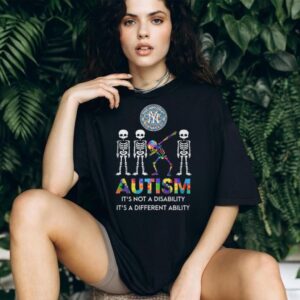 New York Yankees Autism Awareness Different Ability Skeleton T Shirt