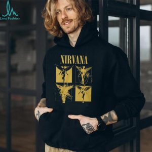 Nirvana In Utero Angel Sketch Gold Graphic Rock Band T Shirt