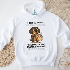 “No Filter Mouth” Eating Popcorn Funny Dog Drama T Shirt “No Filter Mouth” Eating Popcorn Funny Dog Drama T Shirt
