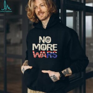 No More Wars Peace Sign American Flag Distressed Vintage T Shirt