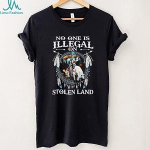 No One Is Illegal On Stolen Land Native American Horse Rider T Shirt