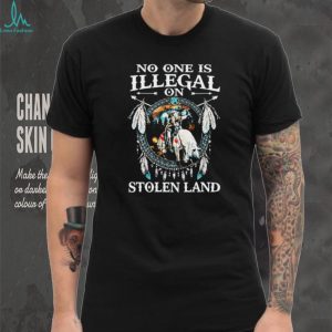 No One Is Illegal On Stolen Land Native American Horse Rider T Shirt