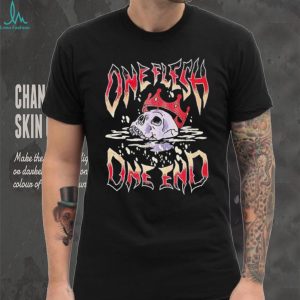 One Flesh One End Skull with Crown Graphic Streetwear T Shirt
