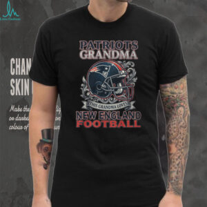 Patriots Grandma New England Football Fan Floral Helmet T Shirt
